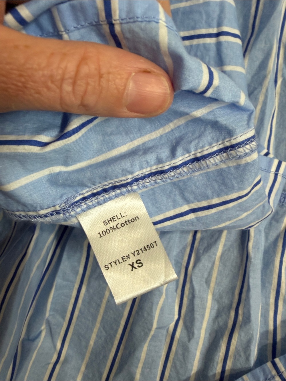 Tuckernuck Pomander Place Blue Stripe Tiered Cara Mini Shirt Dress Size XS - Picture 6 of 9